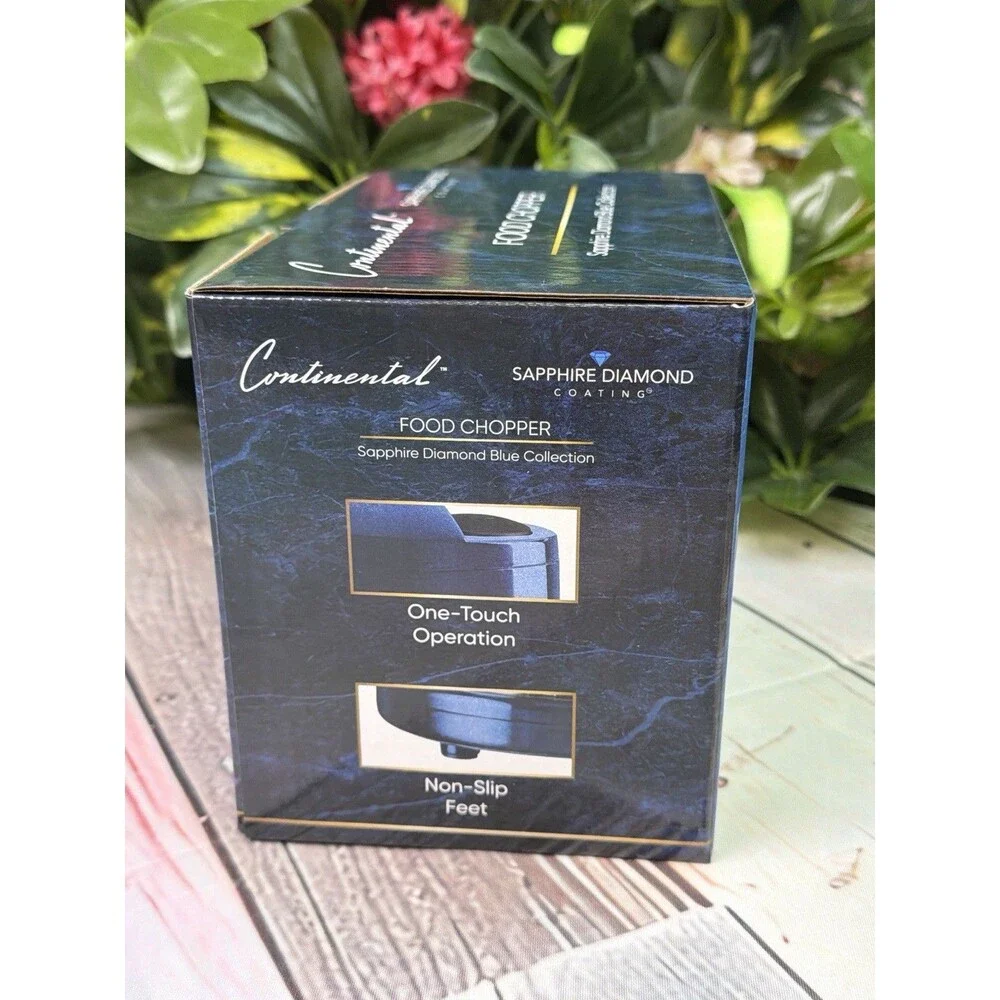 Continental Food Chopper Sapphire Diamond Blue 100W Stainless Steel Blades